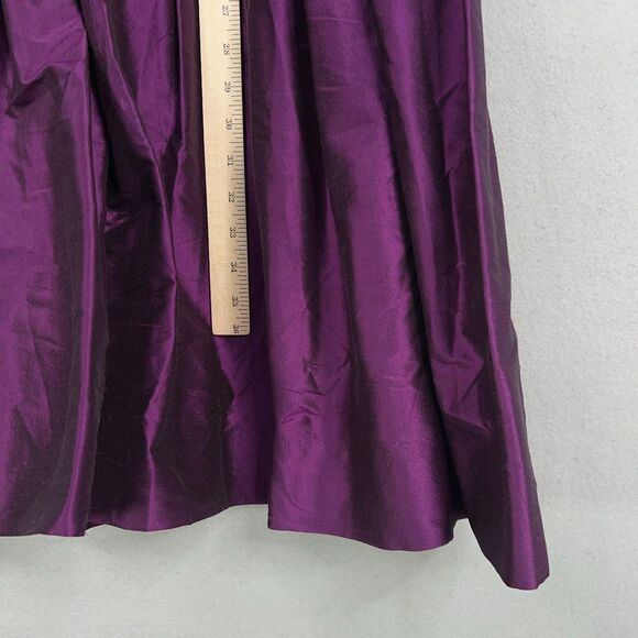 Teri Jon Rickie Freeman Dress Women 6 Purple Silk Shirt Belted Pleated MOB Party - Picture 13 of 14